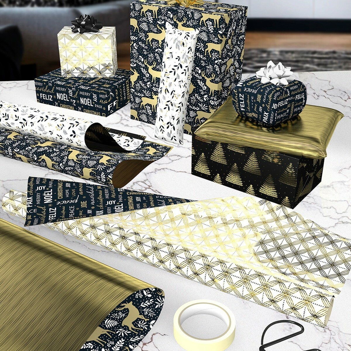 科克蘭 雙面包裝紙 金色