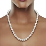 淡水珍珠項鍊 18K白K金 7公釐-7.5公釐 淡水珍珠項鍊 18K白K金 7公釐-7.5公釐