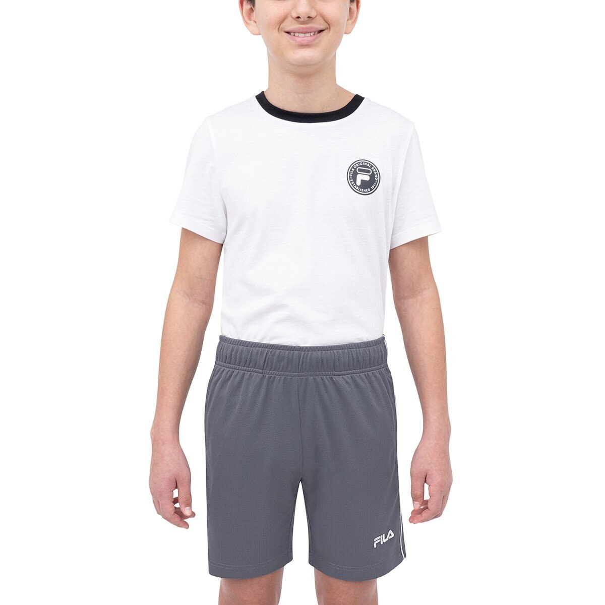 Fila 兒童短褲兩件組 黑/灰組合 Fila 兒童短褲兩件組 黑/灰組合