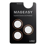 MAGEASY Bright M 不發黃軍規磁吸透明殼 iPhone 17 Pro(珊瑚磁圈) + 鏡頭保護貼Lenz(珊瑚) + Vetro 9H 鋼化玻璃保護膜