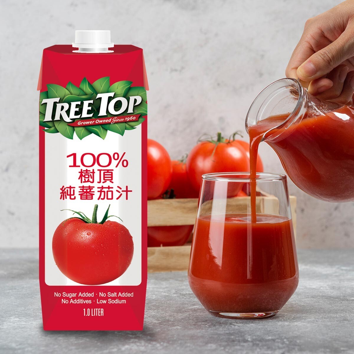 Tree Top 樹頂 100% 純番茄汁 1公升 X 6入