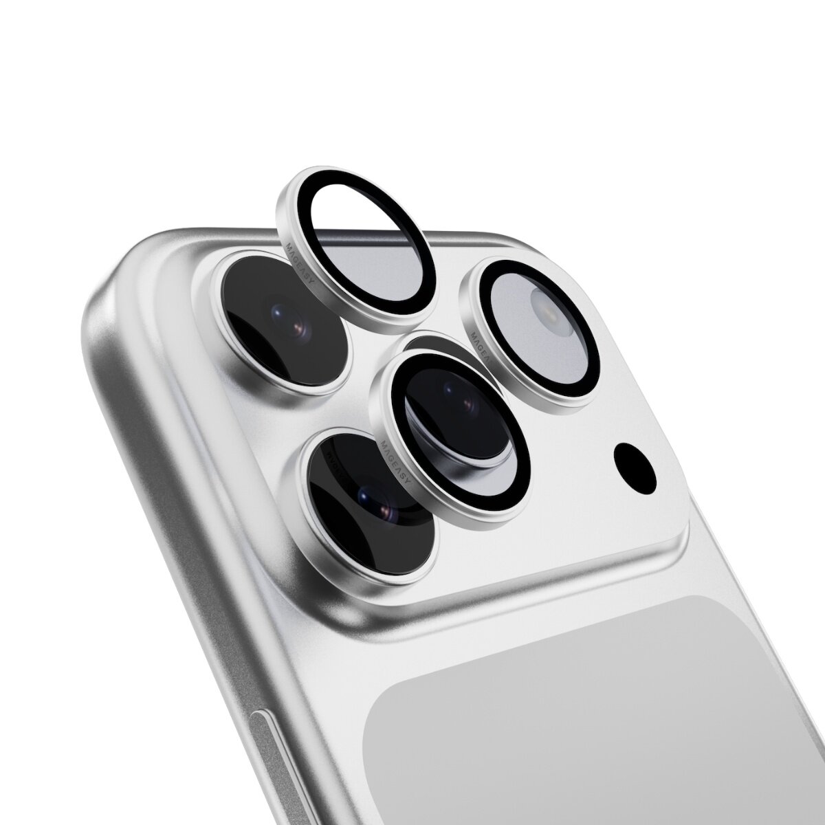 MAGEASY Odyssey Stand M 超軍規防摔磁吸支架手機殼 iPhone 17 Pro Max(皮革午夜) + 鏡頭保護貼Lenz(白色) + Vetro 9H 鋼化玻璃保護膜