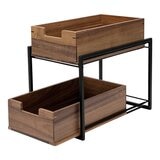 Seville Classics 雙層木製抽屜式置物籃架