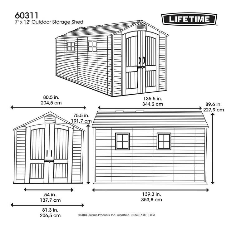 Lifetime 7呎 X 12呎 戶外儲藏屋