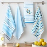 Town & Country 純棉刺繡多用布 4入 43公分 X 71公分 藍鳥