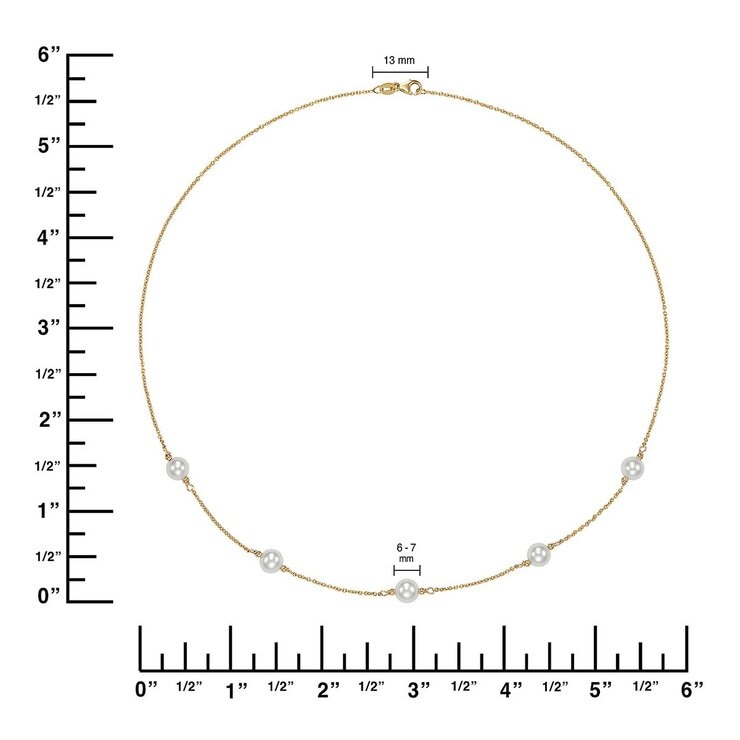 淡水珍珠項鍊 14K黃K金 6公釐-7公釐