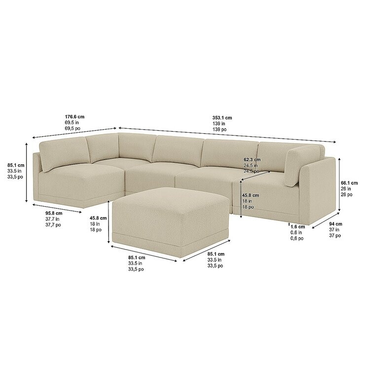 Thomasville 布面模塊沙發六件組