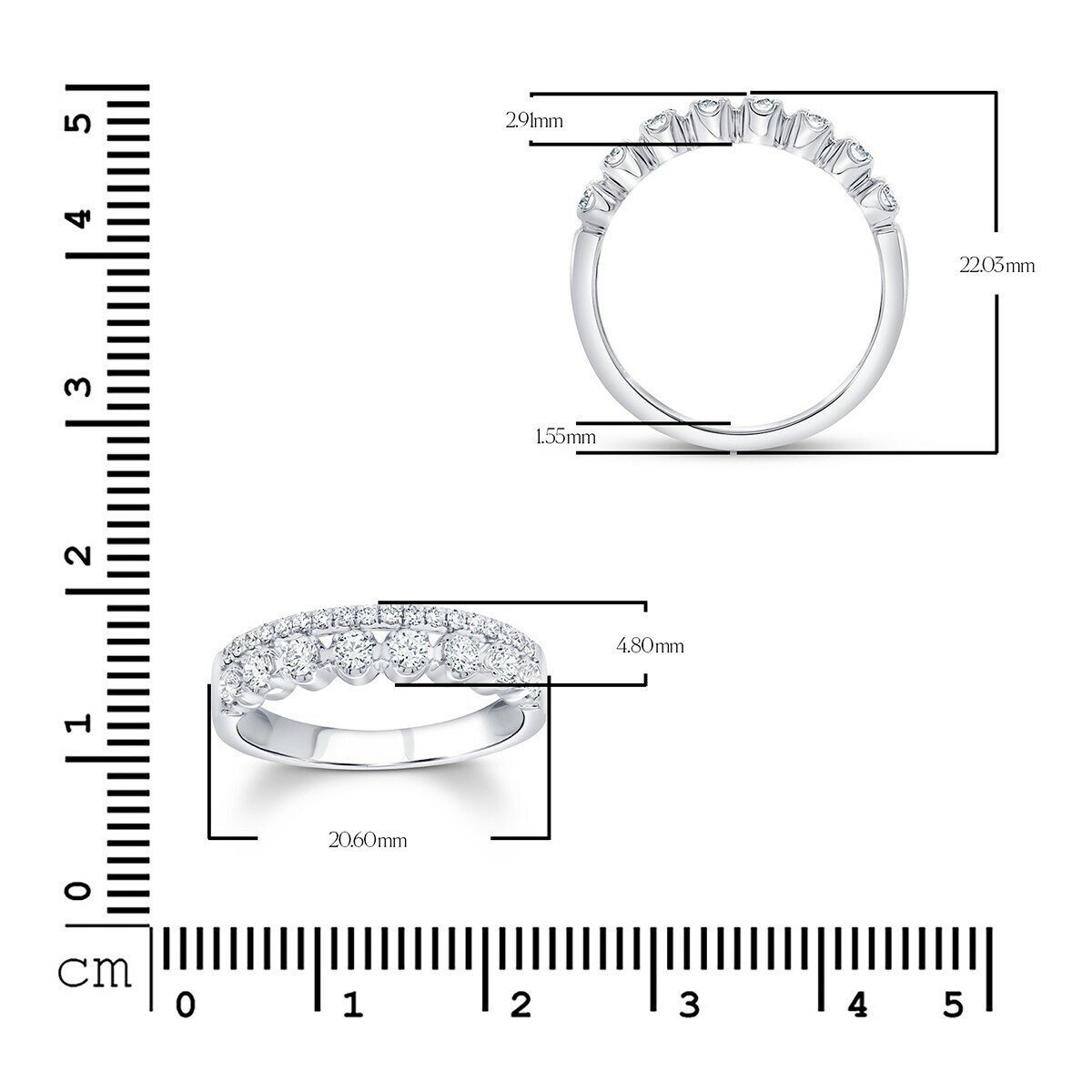 0.49克拉 18K白K金 圓形鑽石戒指 VS2/I 0.49克拉 18K白K金 圓形鑽石戒指 VS2/I