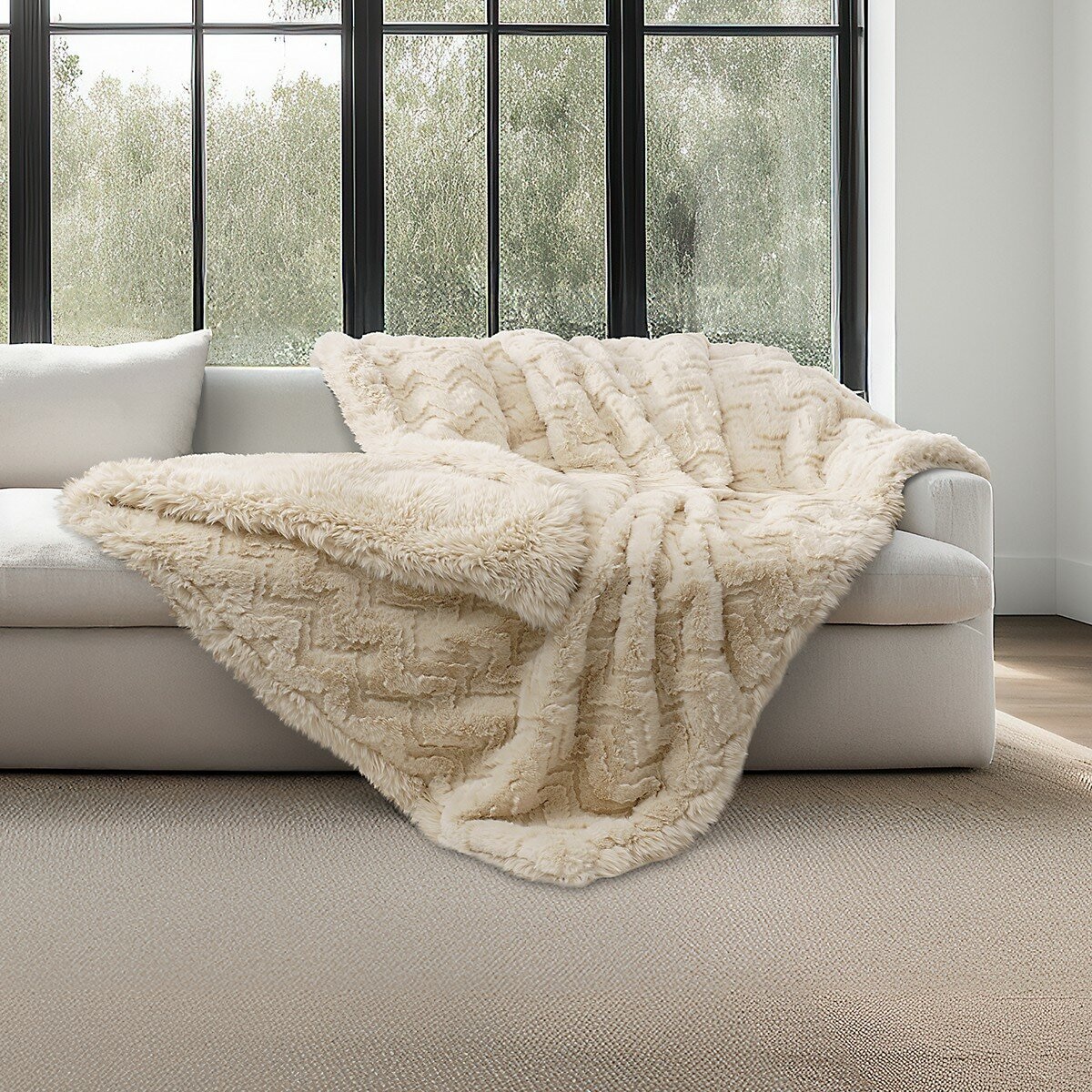 Mon Chateau 仿毛皮保暖毯 152公分 X 177公分 米 Mon Chateau 仿毛皮保暖毯 152公分 X 177公分 米