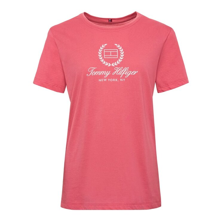 Tommy Hilfiger 女Logo短袖上衣 粉 M