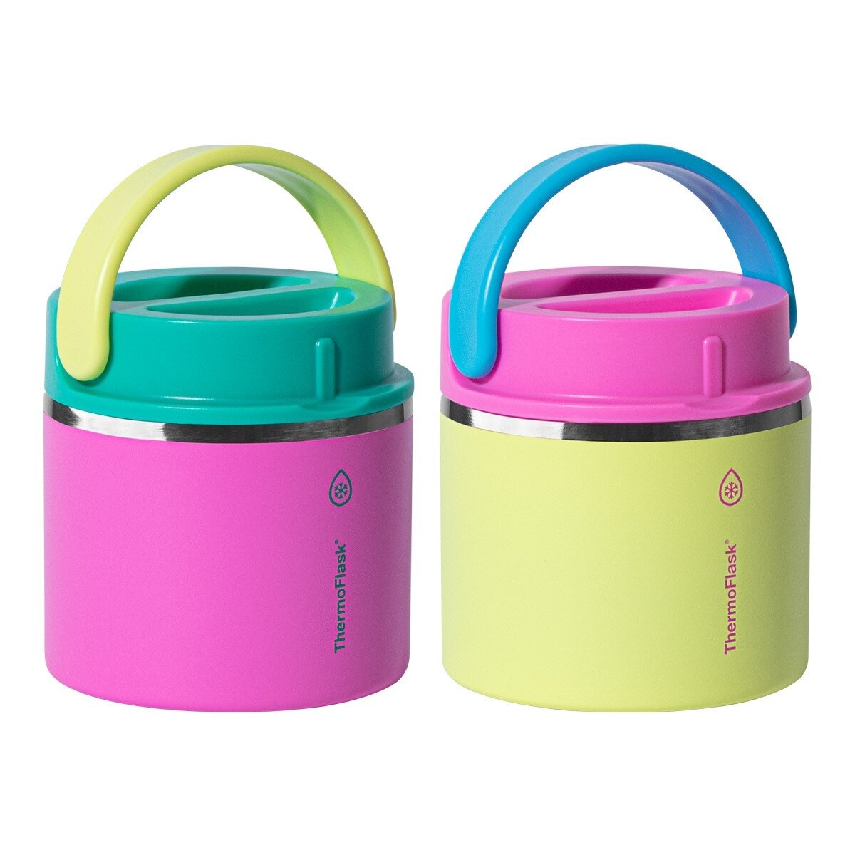 ThermoFlask 不鏽鋼真空食物燜燒罐 591毫升 X 2件組 亮粉+亮黃