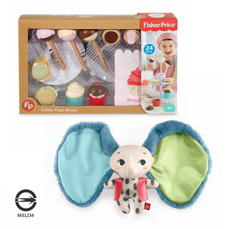 費雪 角色扮演 甜點師 / 3歲以上 + 可愛小象安撫玩偶 / 3個月以上