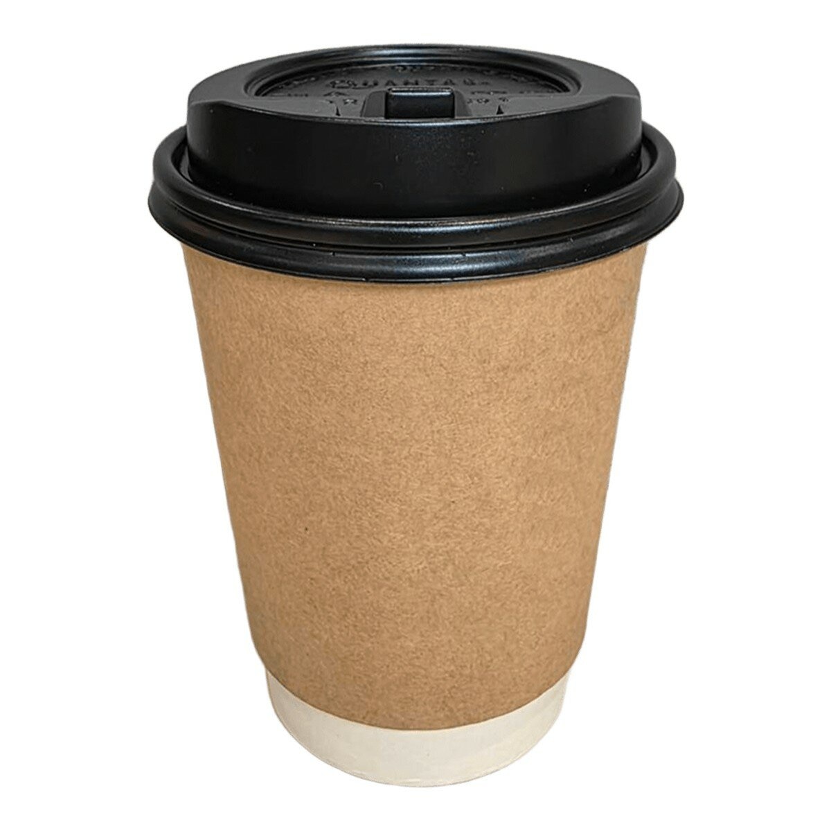 牛皮雙層紙杯 355毫升 X 1000入 + 熱杯蓋 (黑) 355毫升 X 1000入