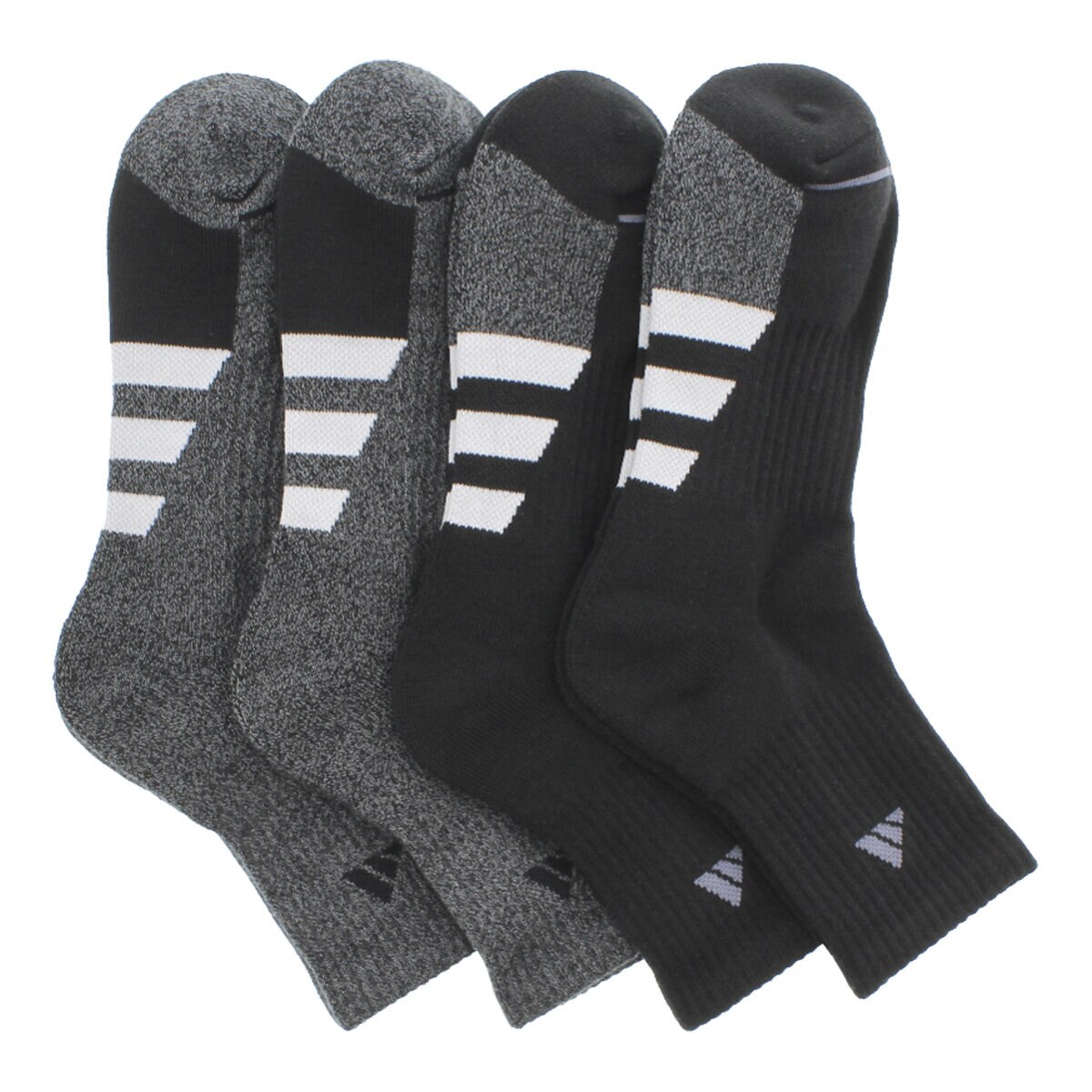 Adidas 男中筒運動襪 4雙組 黑色組