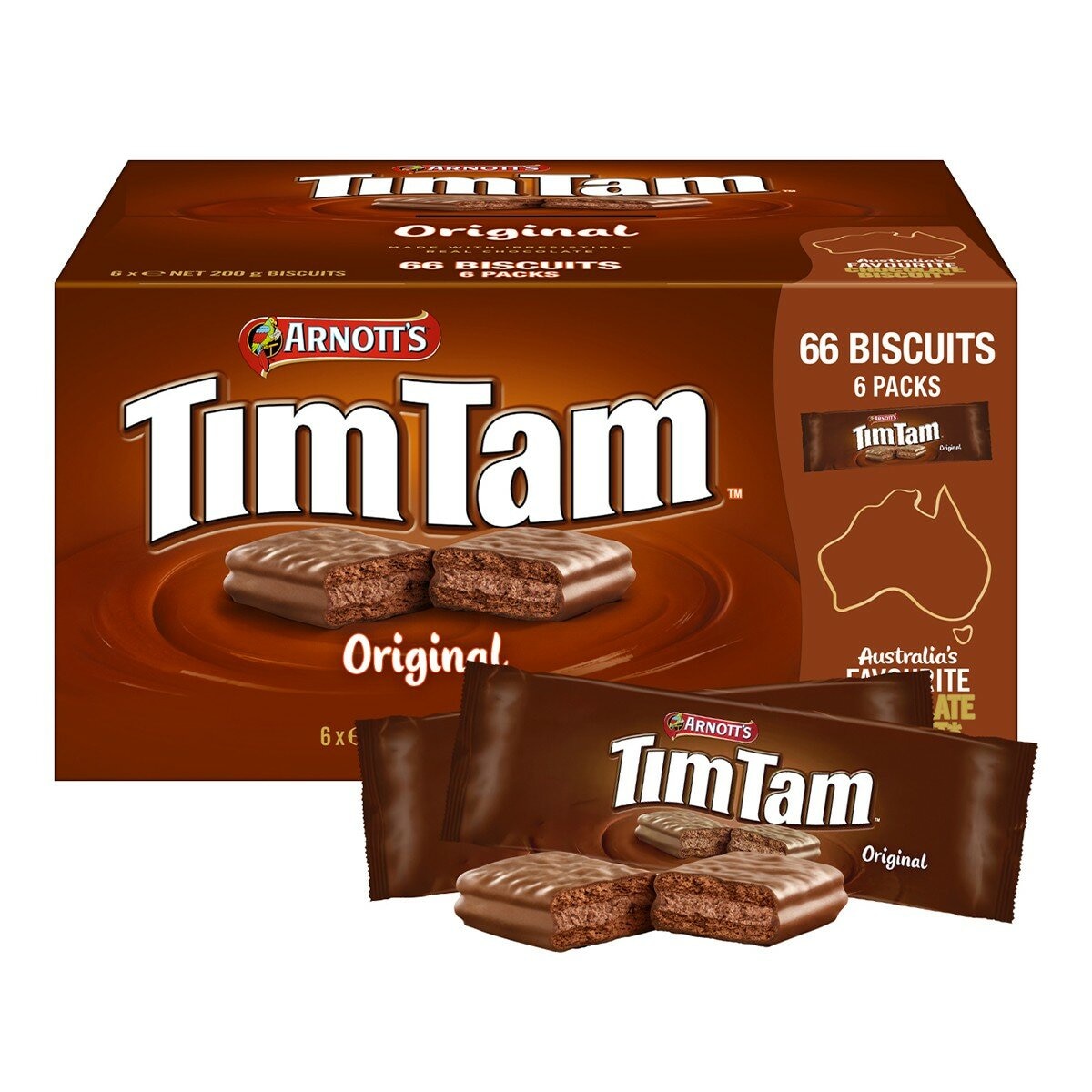 Arnott's Tim Tam Chocolate Biscuits 200 g X 6-Pack Arnott's Tim Tam Chocolate Biscuits 200 g X 6-Pack