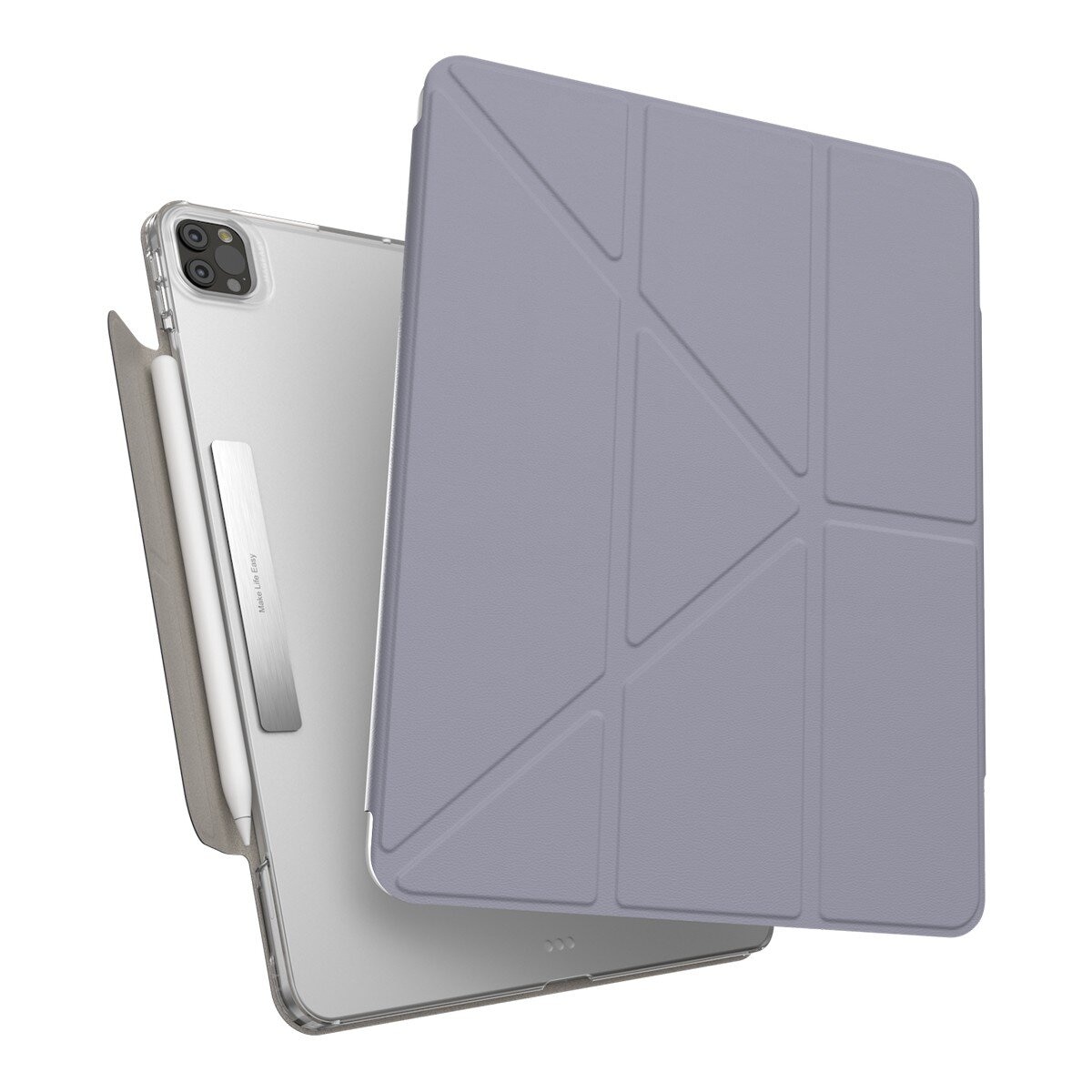 MAGEASY Facet 全方位支架透明背蓋保護套 iPad Pro 12.9吋 2022 M2 - 2018 阿拉斯加藍