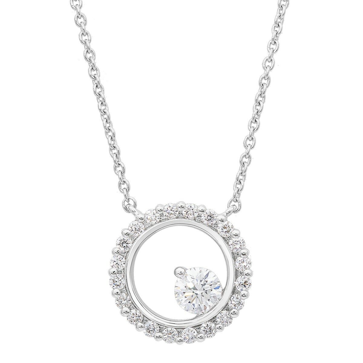 0.45克拉 18K白K金 圓形鑽石項鍊 VS2/I 0.45克拉 18K白K金 圓形鑽石項鍊 VS2/I