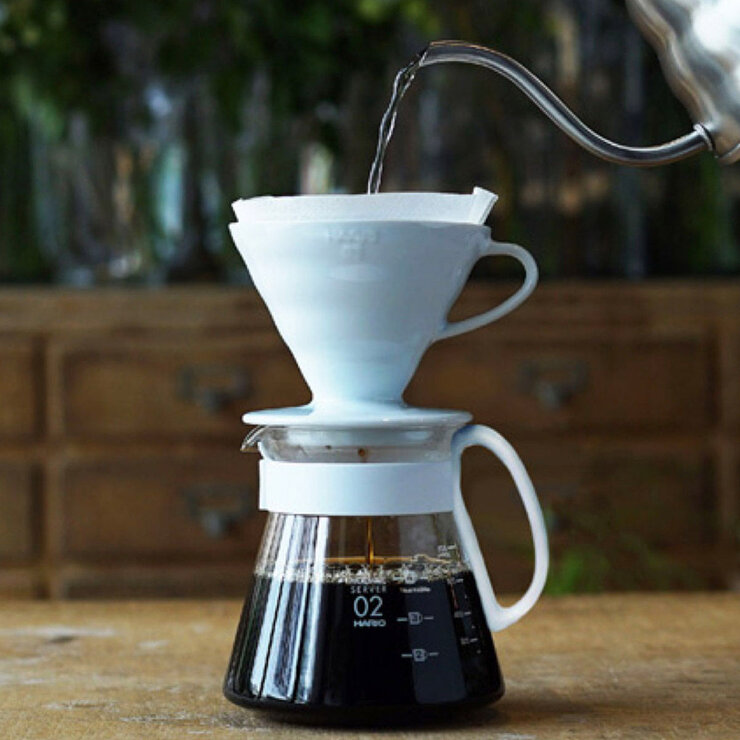 Hario V60手沖咖啡套組含玻璃杯 2入組