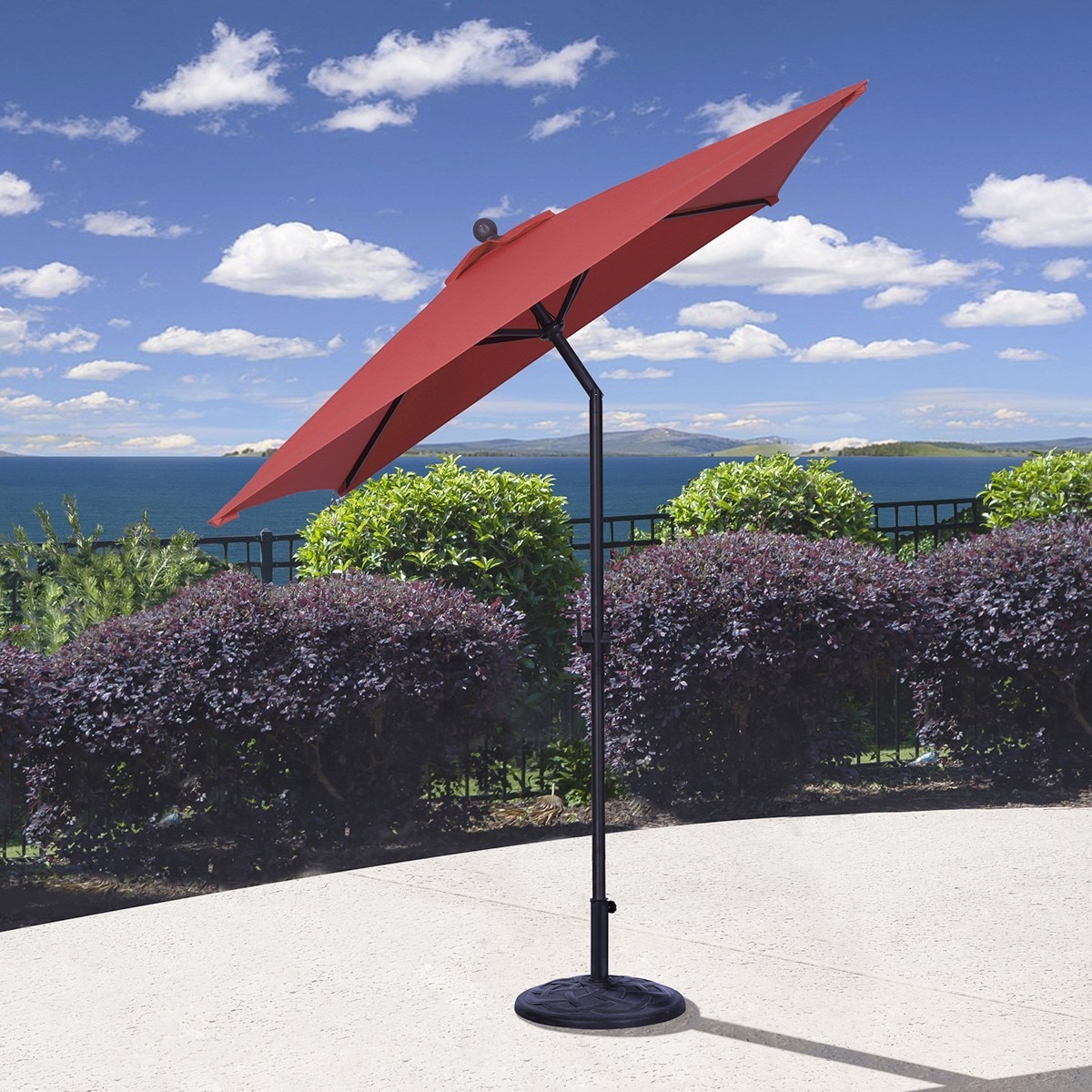 ATLeisure 6呎戶外方形遮陽傘 紅色