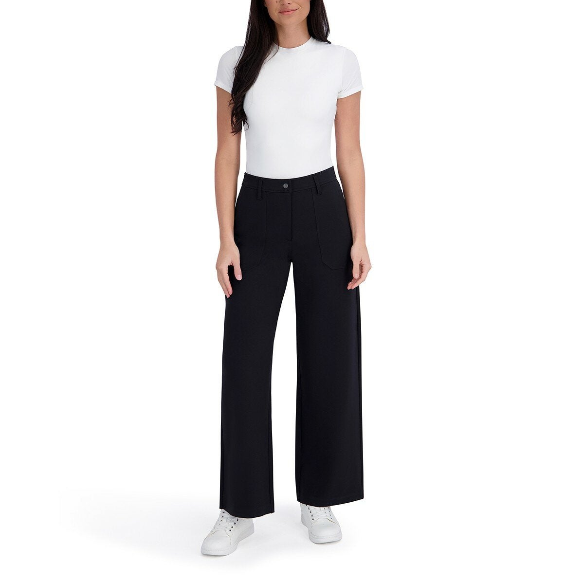 DKNY 女休閒寬褲 黑
