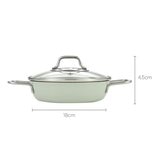 Edelkochen 不鏽鋼雙耳鍋具 含玻璃上蓋4件組 綠色