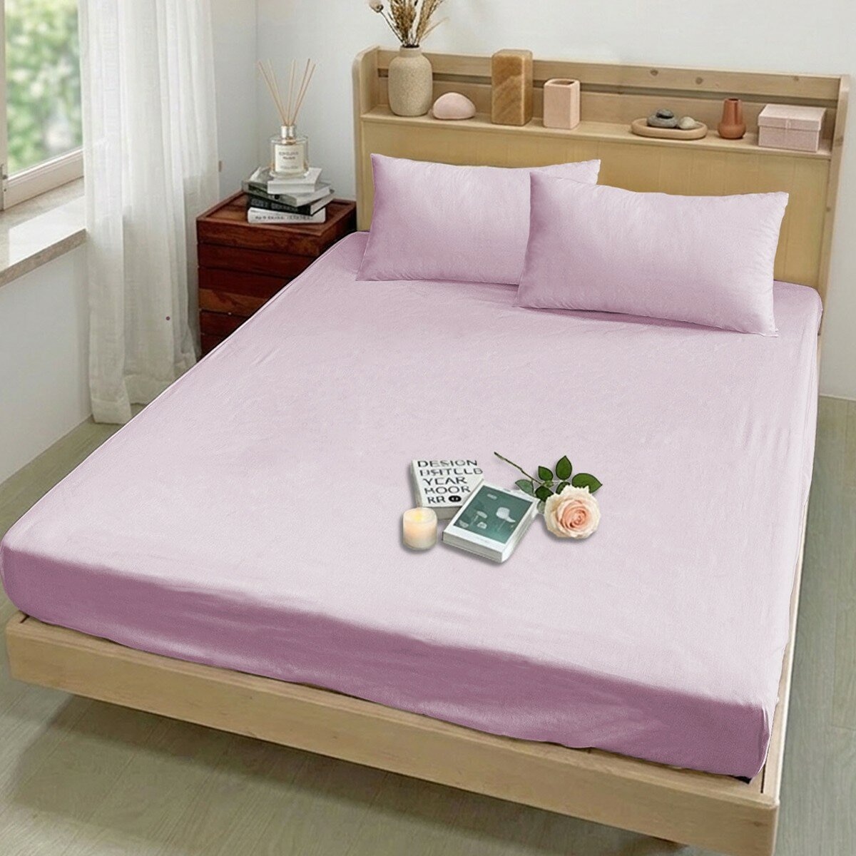 Caliphil 美國棉單人床包枕套三件組 107公分 X 190公分 春粉 Caliphil 美國棉單人床包枕套三件組 107公分 X 190公分 春粉