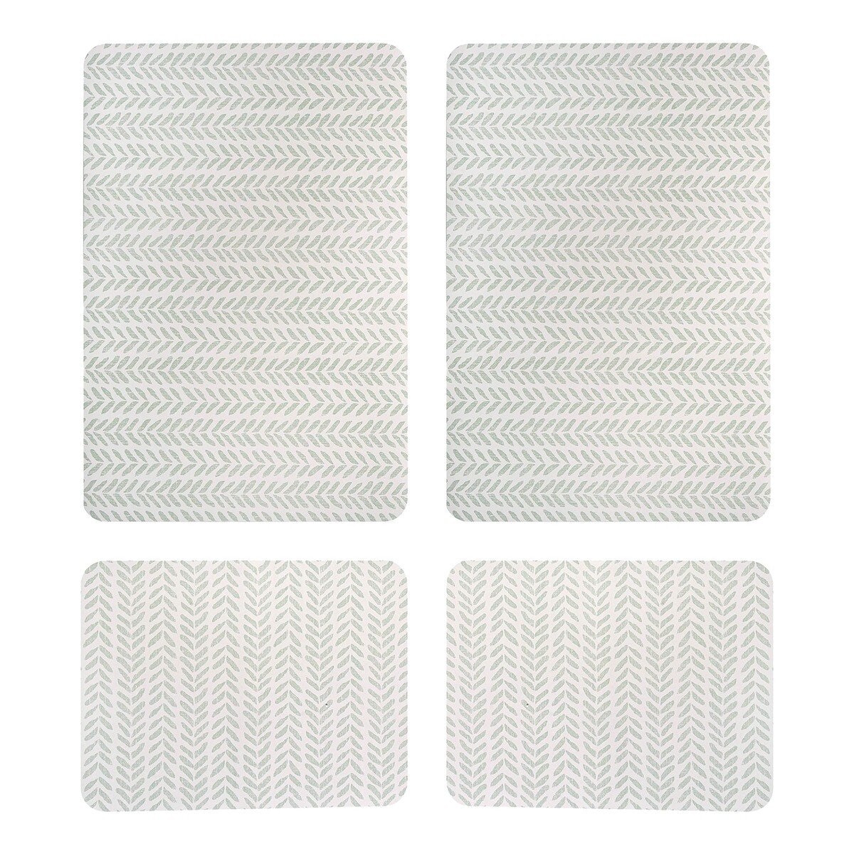 Creative Home 多用途吸水止滑墊 四入組 38公分 X 50公分 2入 + 50公分 X 76公分 2入 綠