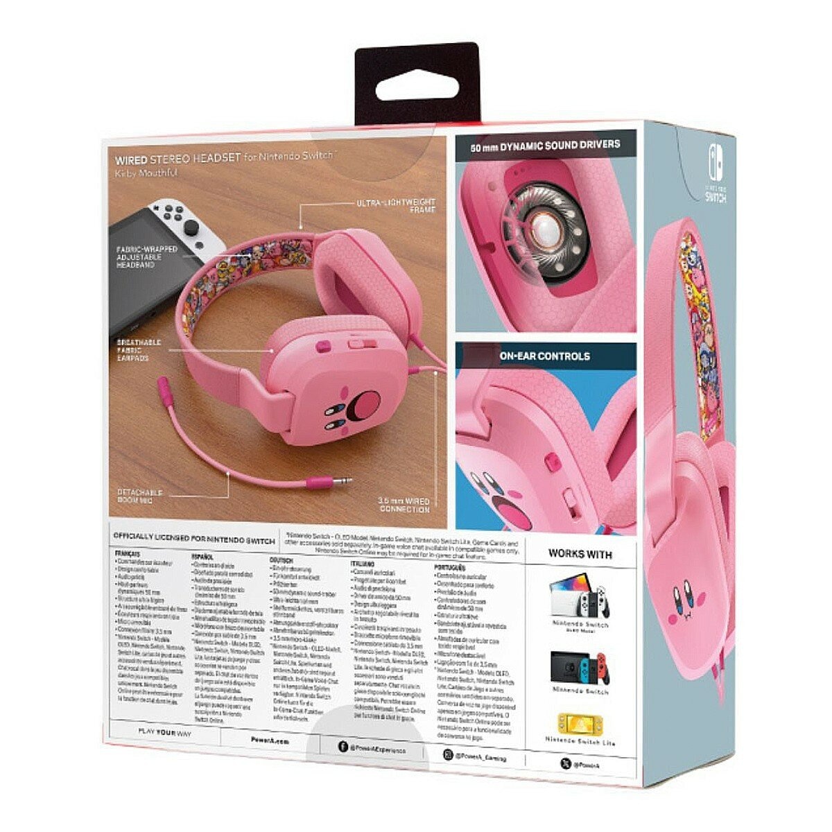 PowerA 任天堂官方授權 有線耳機 卡比 NSHS0299-01