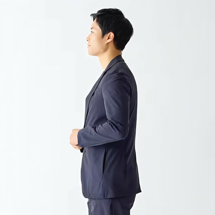 郡是 休閒西裝外套 深藍