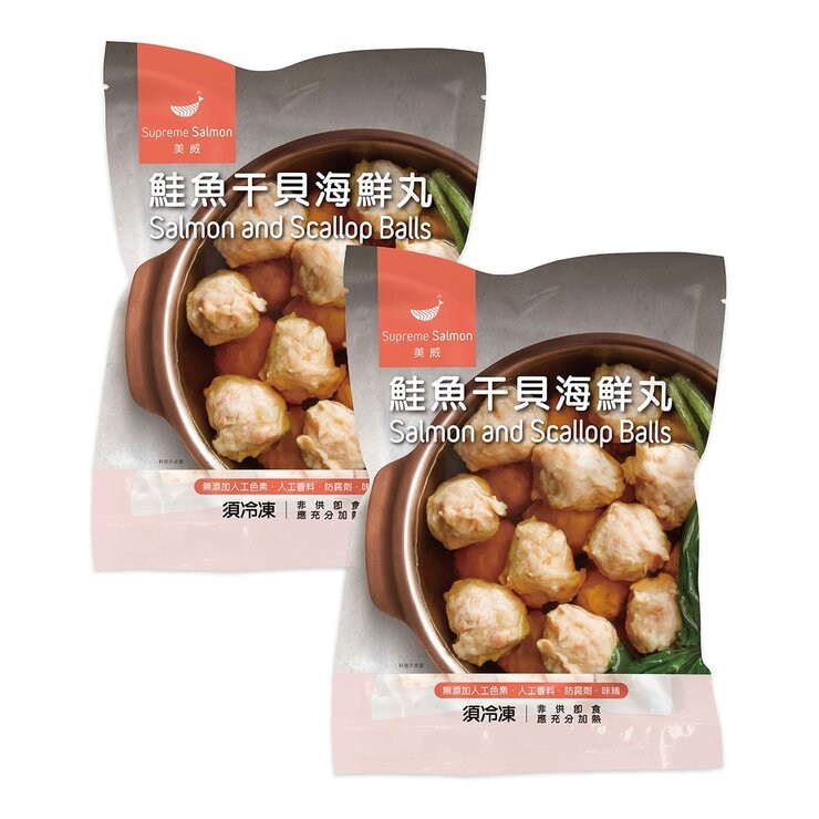 美威 冷凍鮭魚干貝海鮮丸 1050公克 X 2入