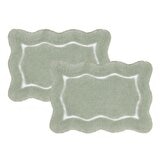 Riviera Home 花邊柔軟浴室地墊 2入 40公分 X 60公分 綠