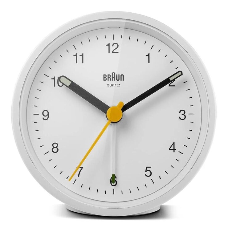 德國百靈 經典類比鬧鐘 白 #BC12W