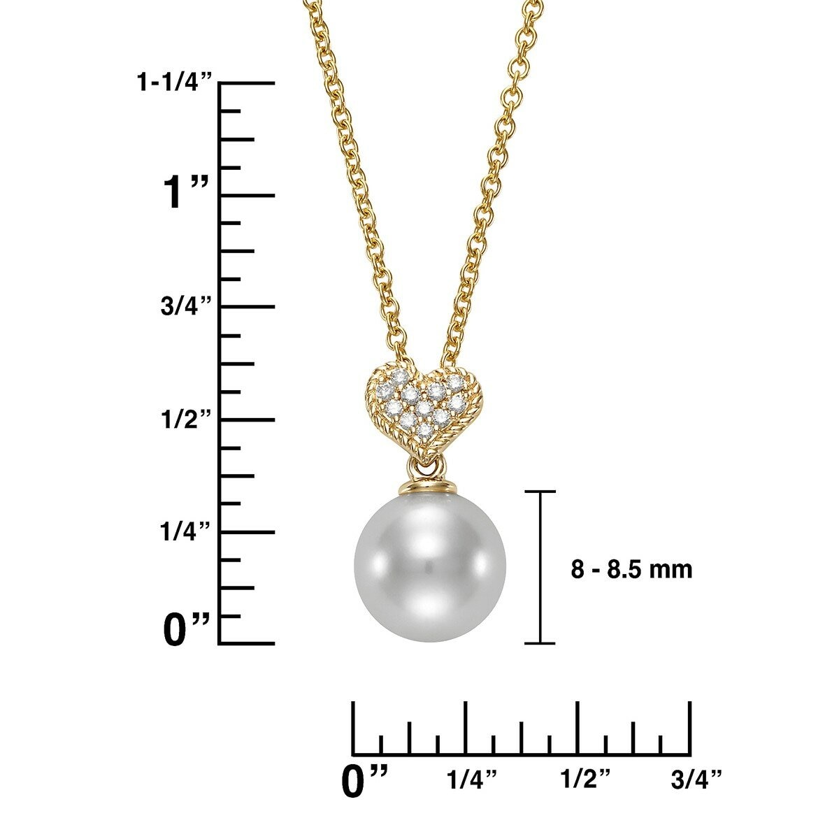 0.06克拉 14K黃K金 鑽石珍珠項鍊