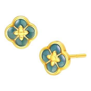 24K黃金耳環 肌鏤鎏彩 53厘