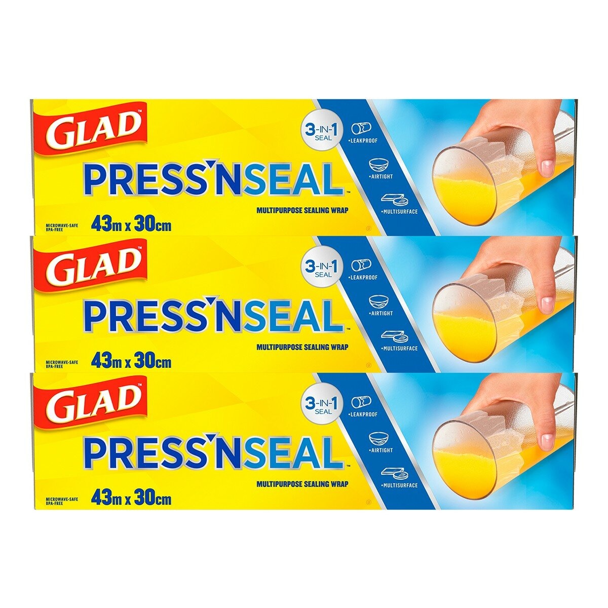 Glad Press’n Seal 強力保鮮膜 3入