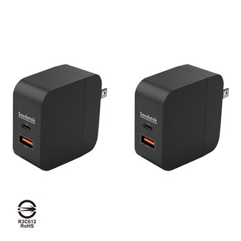 Soodatek PD 45W 雙孔高速充電器 2入 黑 SHC1U1-PC45BL