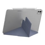 MAGEASY Facet 全方位支架透明背蓋保護套 (筆槽款) 適用於 2024 iPad Pro 11吋 阿拉斯加藍