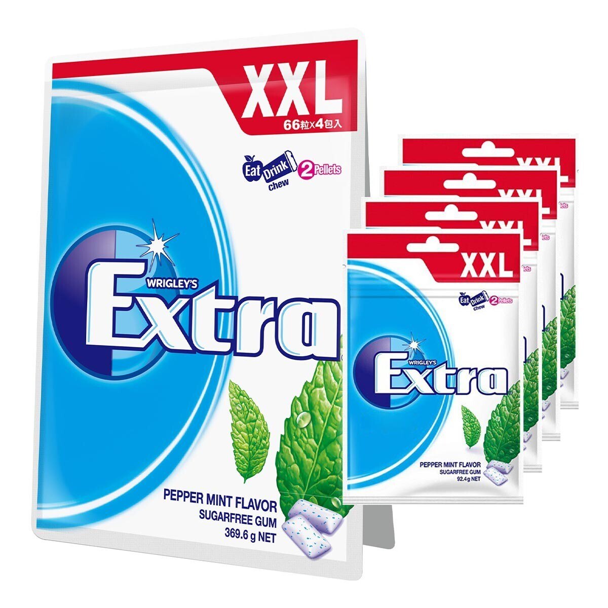 益齒達 無糖口香糖重量包 薄荷口味 92.4公克 X 4入