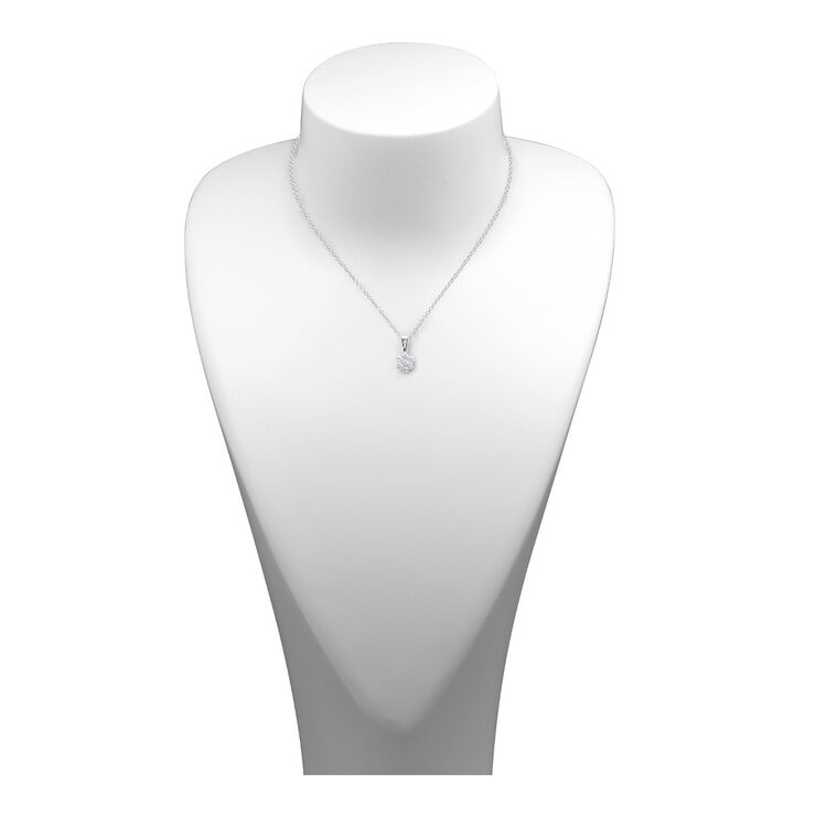 0.50克拉 18K白K金 圓形鑽石項鍊 VS2/I