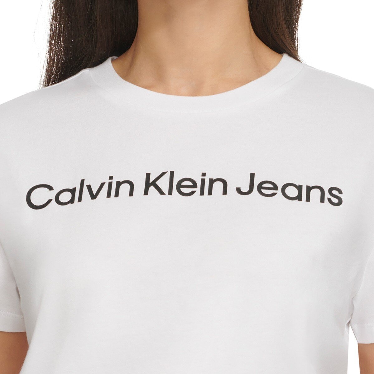 Calvin Klein Jeans 女短袖圓領上衣 白 L