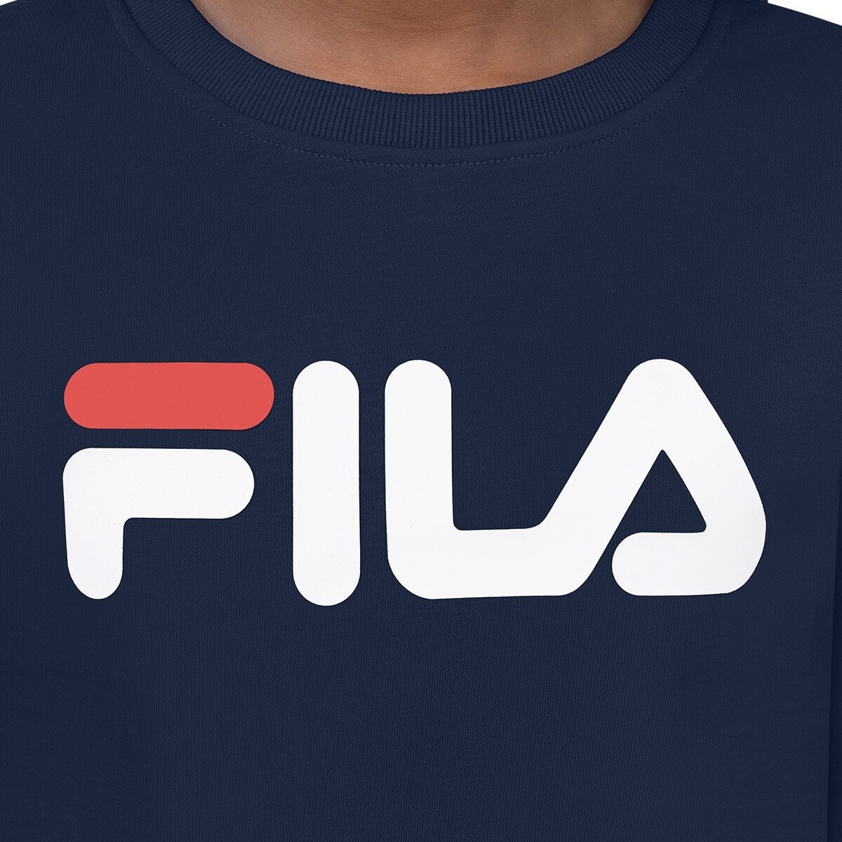 Fila 兒童圓領刷毛長袖上衣 深藍