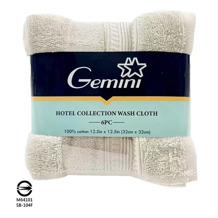Gemini 飯店方巾 6入組 32公分 X 32公分 米