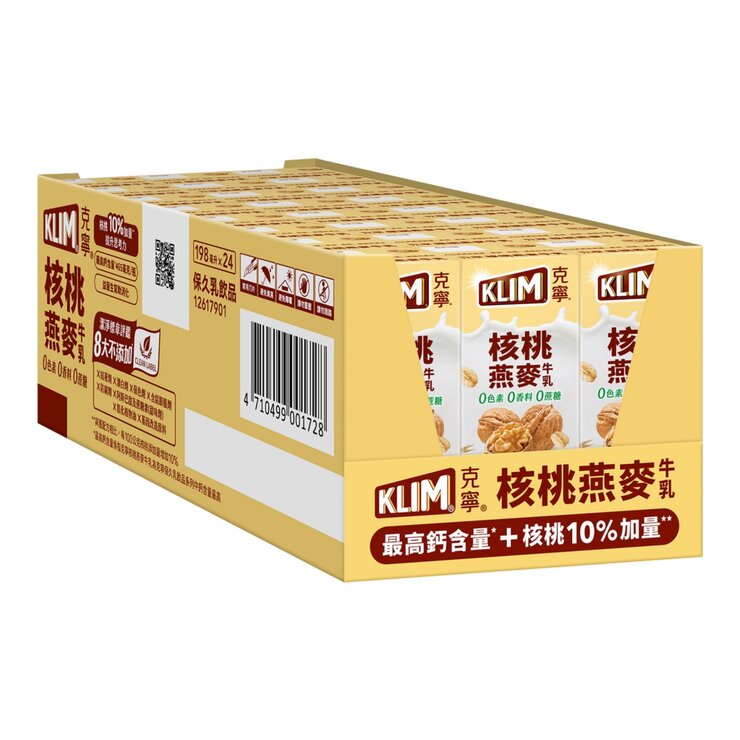 克寧 核桃燕麥牛乳 198毫升 X 24入 克寧 核桃燕麥牛乳 198毫升 X 24入