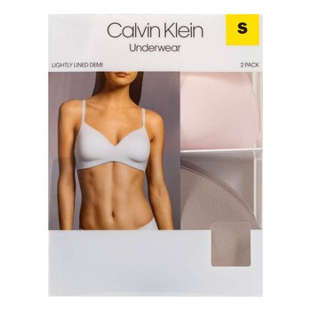 Calvin Klein 舒適無鋼圈內衣 兩入組 淺粉紅與淺灰組合 XL