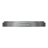 MAGEASY Bright M 不發黃軍規磁吸透明殼 iPhone 17 Pro(迷霧磁圈) + 鏡頭保護貼Lenz(迷霧) + Vetro 9H 鋼化玻璃保護膜