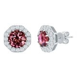 0.66克拉 18K白K金 粉紅碧璽耳環VS2/I