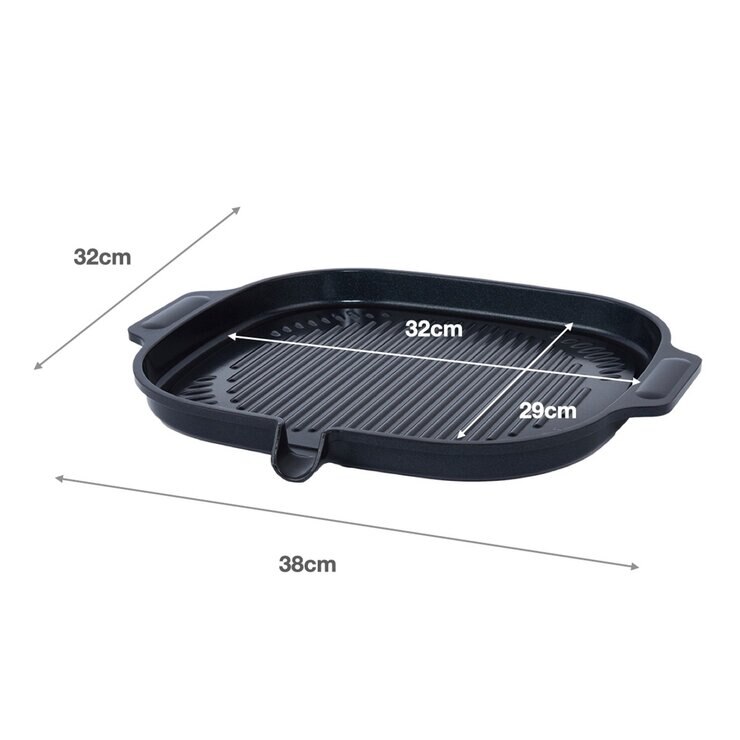 CHEFWAY 陶瓷不沾塗層萬用IH雙耳烤盤 32公分 黑