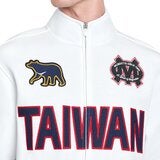 台灣Logo全開拉鍊式夾克外套 白 台灣Logo全開拉鍊式夾克外套 白