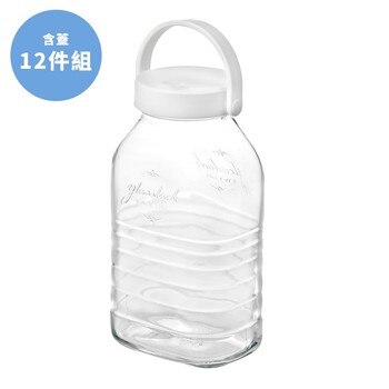 Glasslock 附提把可排氣密封罐含蓋12件組 單個容量:2公升 Glasslock 附提把可排氣密封罐含蓋12件組 單個容量:2公升