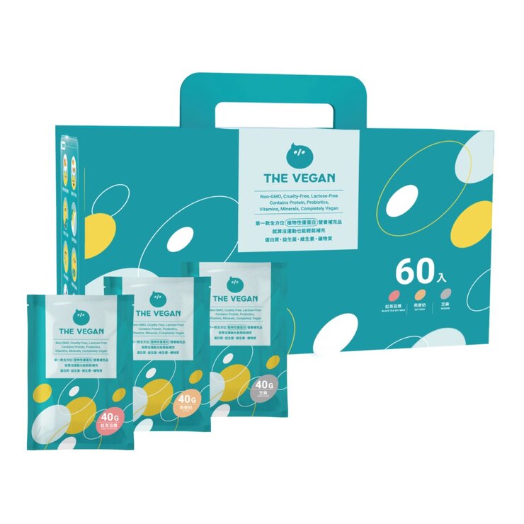 The Vegan Soy Protein Isolate 40 g X 60-Pack [Black Tea Soy Milk/Oat Milk/Sesame]